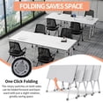 thumbnail image 6 of Conference Table, Conference Room Table with Wheels, Flip Top Training Tables Meeting Table for 10 People for Office Conference, 6 of 7
