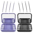 thumbnail image 1 of 8 Count Reusable Silicone Cotton Swabs Portable,Portable Silicone Swab Cleanable For Ear Cleaning Beauty Treatment Makeup (2 Pack)-Purple+gray, 1 of 5