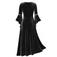 thumbnail image 3 of LINMOUA Robe Longue à Manches Longues pour Femmes Grande Taille Cool Patchwork Bandage, 3 of 6