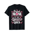 thumbnail image 1 of Proud Mom of Two Awesome Girls - Cotton Blend T-Shirt for Men, Casual Fit, Machine Washable, All-Season Comfort, 1 of 6