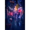 thumbnail image 3 of De La, Javier 13x18 Black Modern Framed Museum Art Print Titled - Tokyo Blue Rain, 3 of 5