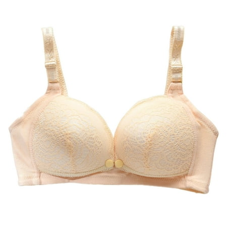 Penkiiy Women Nursing Bras Pregnant Women s Sexy Ultra-thin Lace Bra Without Steel Ring Breast Upward Front Opening Feeding Bra Underwear Nursing Bras Khaki Bras