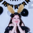 thumbnail image 6 of Hsqqdc Feather Khaki Moth Antenna Headband Butterfly Wing Hair Hoop, 1 Piece, 6 of 7