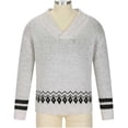 thumbnail image 5 of Men Cardigan Sweater Beige,Men's Fashion Winter V-Neck Pullover Long Sleeve Lapel Knitted Sweater Jacket, 5 of 9