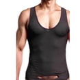 thumbnail image 4 of INCERUN Men's Transparent Sleeveless See Through Mesh T-back Jumpsuits Bodysuits, 4 of 5