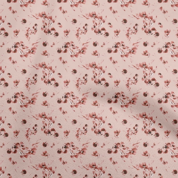 oneOone Georgette Viscose Light Pink Fabric Abstract Floral Sewing Material Print Fabric By The Yard 42 Inch Wide