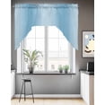 thumbnail image 3 of Blue Ombre Kitchen Swag Valance for Window, Rod Pocket Short Kitchen Curtains&nbsp;36 Inch Length, Modern Abstract Art Farmhouse Gradient Swag Topper Small Window Treatment for Cafe Bathroom Bedroom, 3 of 6