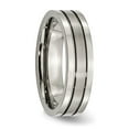 thumbnail image 2 of Auriga Fine Jewelry Titanium Brushed Center 6mm Grooved Men's Band Size 10, 2 of 4