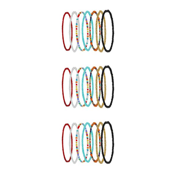 Sonducket 7 Pieces Boho Handmade Beads Anklets Jewelry Style Multilayered Bohemian Hand Elastic Beaded Bracelets Foot Chain Type1 NO1 Sonducket CBP585391