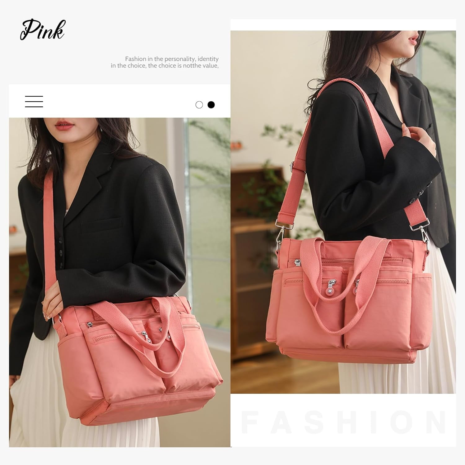 Tote Bag for Women Canvas Tote Bags Handbags for Women Crossbody Bag with Multiple Pockets