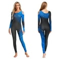 thumbnail image 2 of Fldy Combinaison de Gymnastique Rythmique à Blocs de Couleur Dégradée pour Femmes, Bleu Royal TTG, 2 of 8