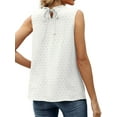 thumbnail image 5 of Inadays 2023 Women's Summer Top Ruffle Sleeveless Blouse Swiss Dot Flowy Shirt Tunic Top Summer Casual Cute Blouse, White, XL, 5 of 6