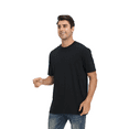 thumbnail image 6 of Zfeel Short Sleeve Heavyweight T-Shirt, Men's 100% Cotton Crewneck Blank Tee, Black, 4XL, 6 of 6