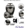 thumbnail image 3 of Dignity Angel Wings Urn - Loving Angel Wings Cremation Urn for Ashes - Handcrafted Angel Wings & Heart Adult Urn - Large Wings of Love Memorial Urn with Velvet Bag (Black), 3 of 4