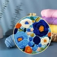 thumbnail image 6 of Punch Needle Kits Flower Roses DIY Embroidery Starter Set with Hoop Easy for Beginners Stress Relief Handmade Craft Hobby and Home Decor 20x20cm-5, 6 of 8