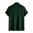 thumbnail image 5 of Lumtrix Mens Polo Shirt Texture Knitted Button Dpwn T-Shirt Casual Short Sleeve Summer Vacation Golf Shirts Dark Green 2XL, 5 of 5