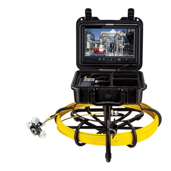 9" DVR Video Recording Function 100/150/200M HD Screen Pipe Inspection Camera Drain Sewer Pipeline Industrial Endoscope ,Easily Maneuver