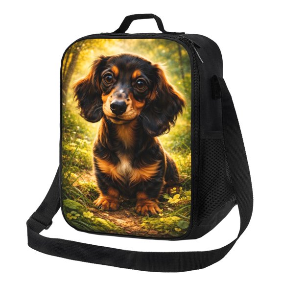 Dachshund Lunch Bag Insulated Thermal Lunch Box with Shoulder Strap & Handle for Women and Men