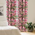 thumbnail image 2 of Ambesonne Floral Curtains, Flowers Botanical Vintage, Pair of 28"x95", Pale Ruby and Sage Green, 2 of 5