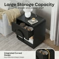 thumbnail image 5 of Bestier Black Nightstands Set of 2 with Charging Station,Modern Bedside Table End Table with Storage Drawer & Open Shelf for Bedroom Living Room Dorm Office, 5 of 9