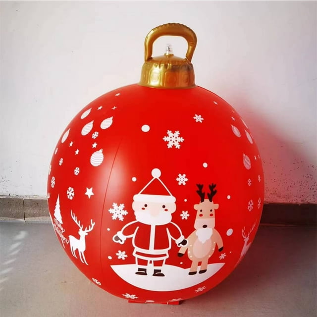 60cm Inflatable Christmas Ball with Light Glow Giant Atmosphere Ball Home Garden