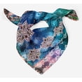 thumbnail image 4 of Phagun Blue Peacock Feather Printed Square Pure Silk&nbsp;Scarf&nbsp;For Hair Neck Head Bandanas For Women, 4 of 6