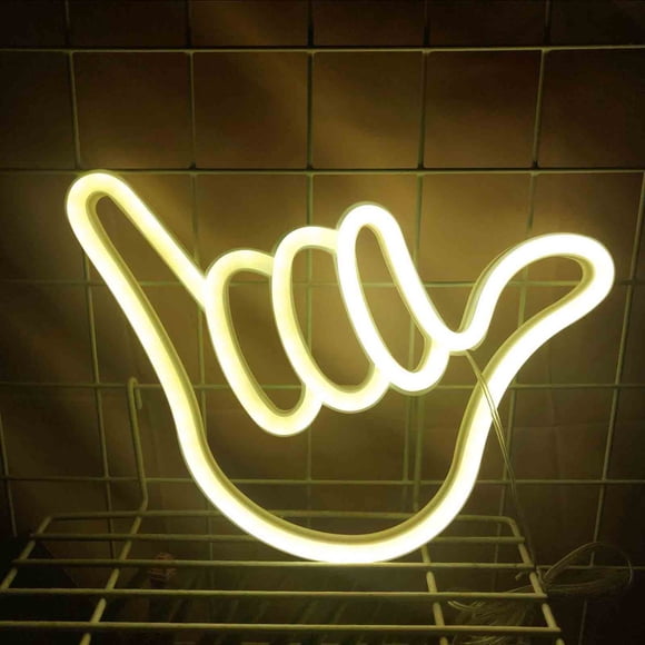 Mejor lámpara LED de neón para el dedo - Decoración mural USB y a pilas para dormitorio, fiesta y regalos