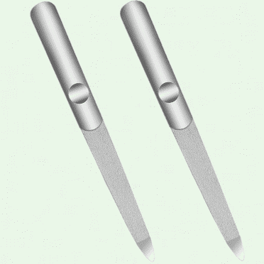 Professional Stainless Steel Nail Files - Set of 2, Double-Sided Heavy Duty Manicure Filer for Natural Nails, Ideal for Home, Salon, and Travel