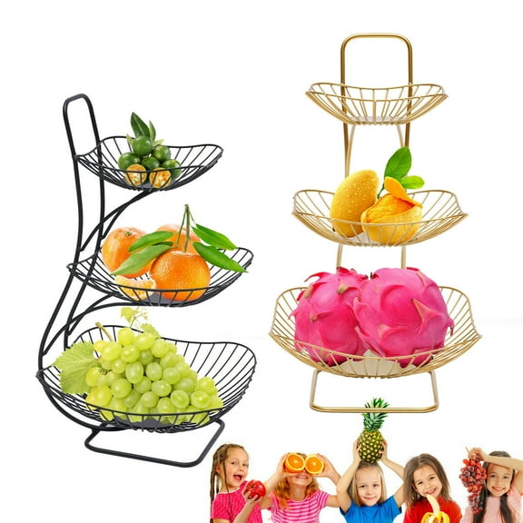 Miumaeov Metal Fruit Basket, Three-Layer Design, Durable