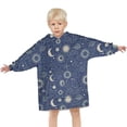 thumbnail image 3 of Dark Blue Celestial Pattern Blanket Hoodies for Kids 6-13YR Oversize Wearable Blanket Hoodies for Boys Girls Teens, 3 of 7
