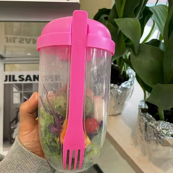 ADDHAT Portable Salad Containers Plastic 2Pcs