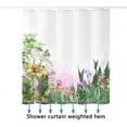 thumbnail image 3 of Shower Curtain, Green Leaf Shower Curtain, Floral Shower Curtain -72 "Wide x 72" Long, with 12 Hooks,Weighted Hem, Shower Curtains for Bathroom, 3 of 4