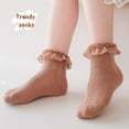 thumbnail image 4 of Laklulu 4 Pairs Baby Girl Socks Toddler Frilly Ruffle Socks Infant Newborn Socks Non Skid, 4 of 6