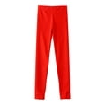 thumbnail image 4 of Oyolan Girls Leggings Elastic Waisted Kids Yoga Pants Stretch Shiny Running Dance Tights for Teen Red 14, 4 of 6