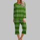 thumbnail image 1 of Puntoco Conjunto de pijama capris de manga larga con cuello redondo y estampado de dos piezas para mujer Puntoco Puntoco-8140, 1 of 5