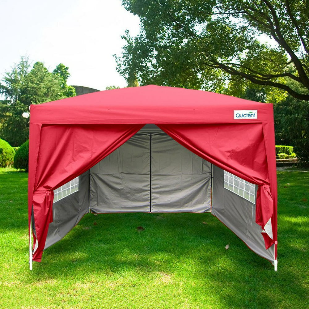 Quictent Silvox Waterproof 8x8' EZ Pop Up Canopy Commercial Gazebo Party Tent Red Portable Style