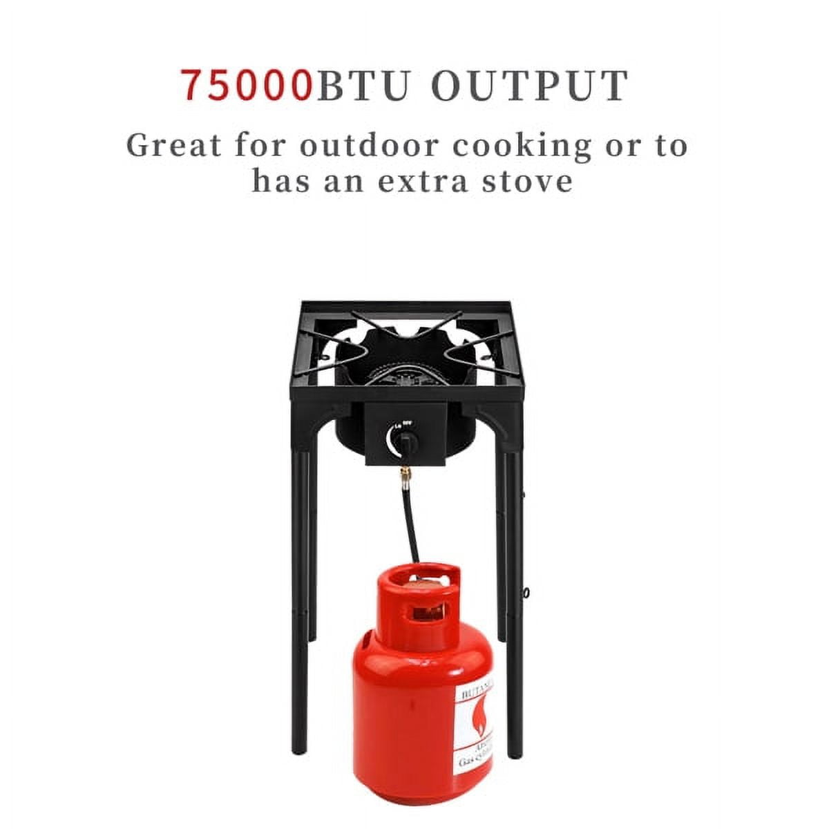 YDLW Burner Gas Propane Cooker Outdoor Camping Picnic Stove Stand BBQ Grill,Gas Cooker Outdoor Camping Stove,75000 BTU