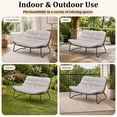 thumbnail image 3 of 50.8 in Double Wide Rocking Papasan Chair, 2-Person Outdoor Lounge Chair with Thick Cushion, PE Rattan & Steel Frame, Beige, 3 of 7