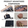 thumbnail image 3 of Genuine Leather Mini Jewelry Travel Case, Portable Travel Jewelry Organizer with Vintage Kiss Lock, Small Jewelry Box for Rings & Earrings, Luxury Gift for Women, 3 of 8