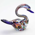 thumbnail image 2 of GlassOfVenice Murano Glass Millefiori Swan Sculpture, 2 of 6