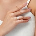 thumbnail image 3 of ANGARA Japanese Akoya Cultured Pearl Ring with Trio Diamonds in 14K White Gold for Women | June Birthstone, Birthday, Anniversary, Jewelry Gift for Women | Pearl Ring, 3 of 10