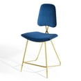 thumbnail image 1 of Counter Stool Chair, Velvet, Metal Steel, Blue Navy, Modern Contemporary Urban Design, Bar Pub Cafe Bistro Hotel Restaurant Hospitality, 1 of 9