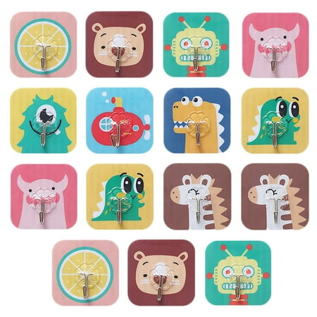 

15pcs Creative Plastic Hook Powerful Wall Hanger Non-punching Hook Random Color