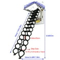 thumbnail image 4 of Hidden Telescopic Folding Ladder Black 9.8ft/12Steps Steel 27.56x35.43in, 4 of 11