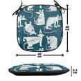 thumbnail image 4 of Rats Chair Seating Cushion Set of 2, Themed Abstract Cartoon Mouse Pattern Print, Seat Pads for Office with Anti-slip Backing, 16"x16", Dark Teal Pastel Pink, by Ambesonne, 4 of 7