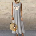 thumbnail image 2 of RKSTN Robes pour Femmes 2023 Mode Été Décontracté Col Rond Sans Manches Jupes Maxi Poches Vacances Couleur Unie Plage Longue Robe avec Imprimé Graphique, 2 of 4