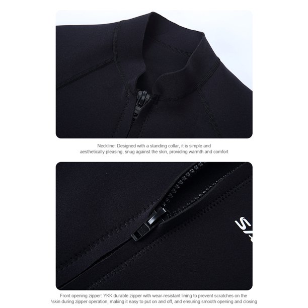 Traje de buceo de 2 mm Traje de neopreno cálido de manga larga a prueba de frío para hombre Mujer (M Mujer)