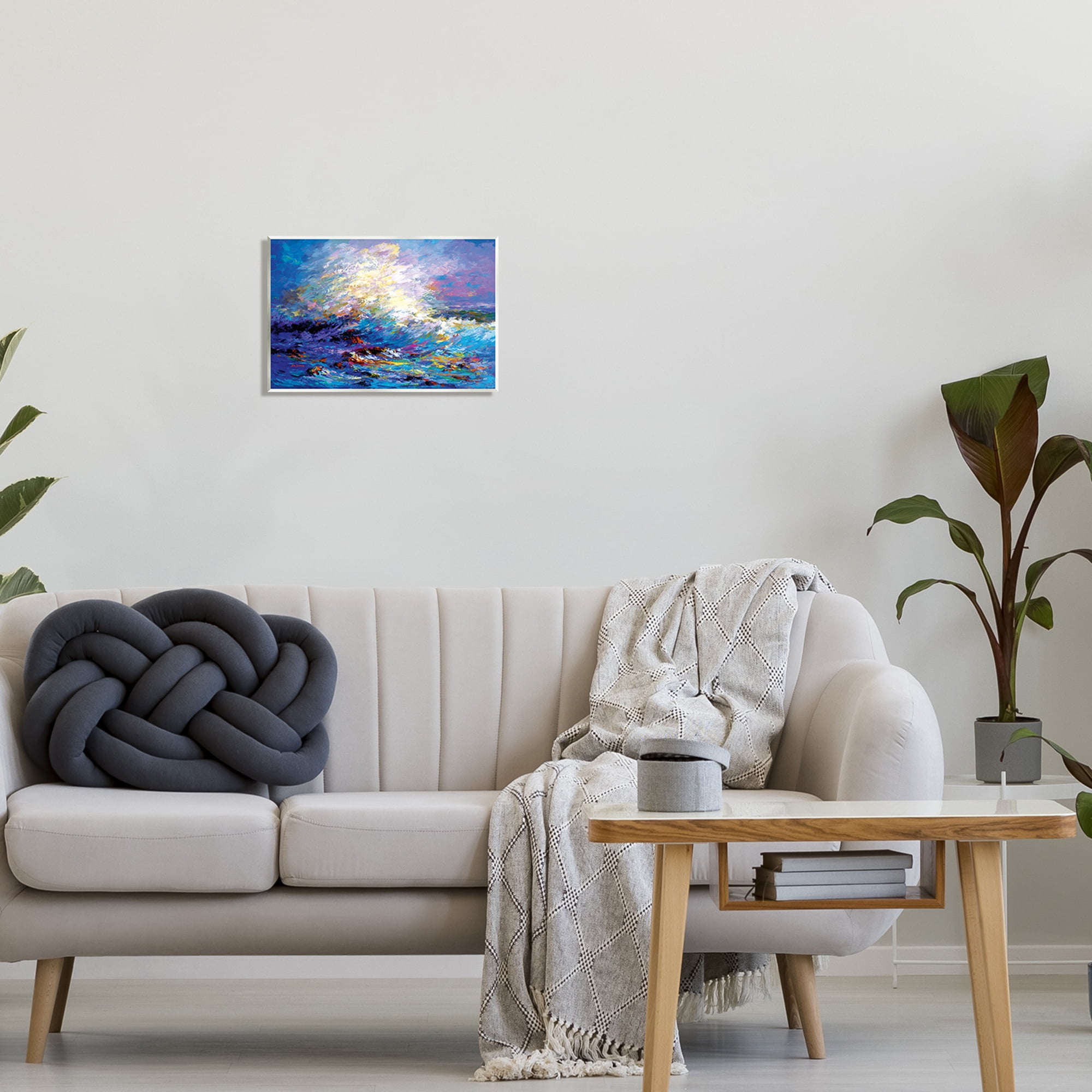 Stupell Industries Abstract Colorful Ocean Waves Landscape Painting Unframed Art Print Wall Art, 15 x 10