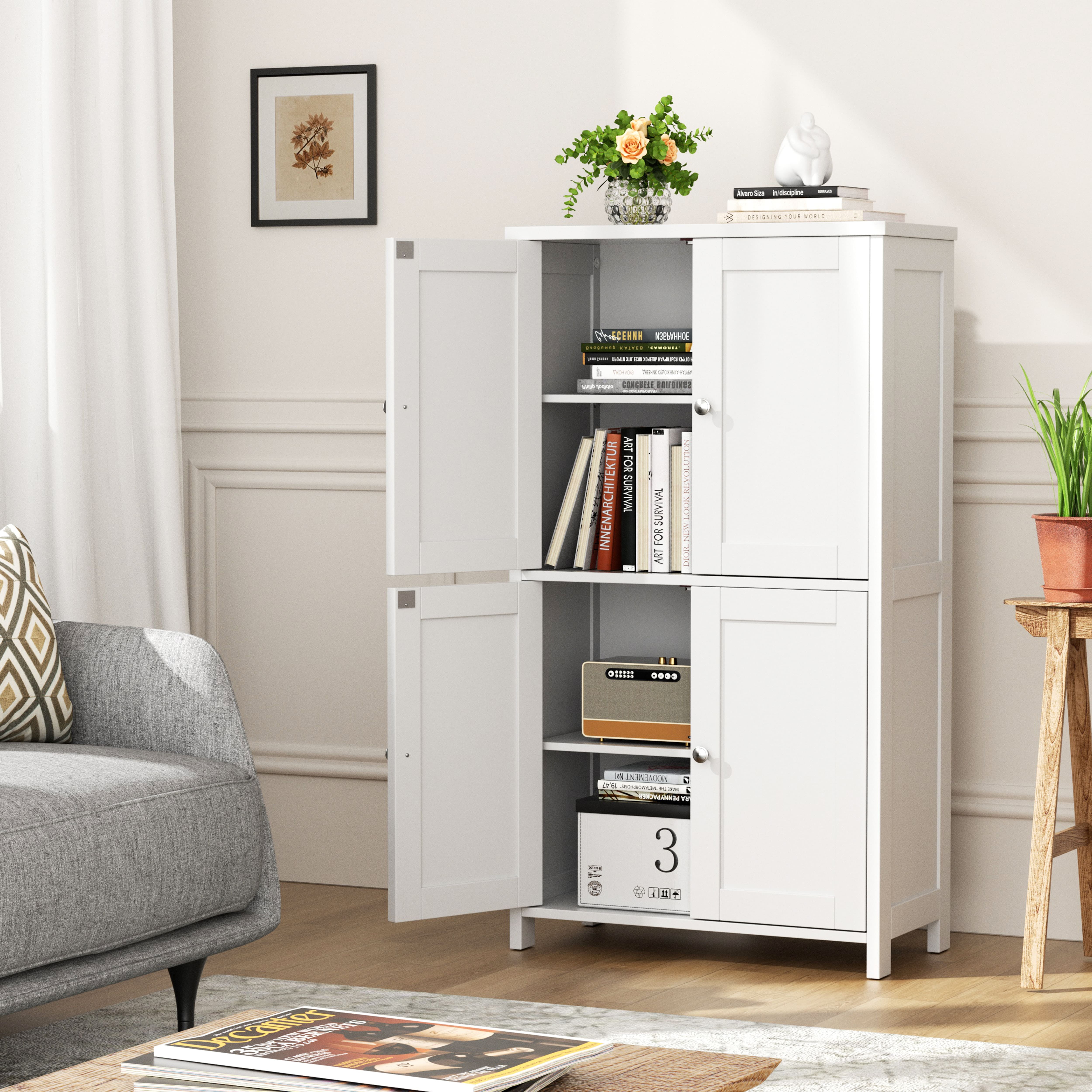 Walsunny Bathroom Storage Floor Cabinet Organizer with