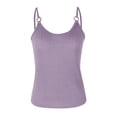 thumbnail image 5 of AWZXDE Cotton Tops for Women Fashion Solid Color Sleeveless Knitted Spaghetti Strap Cami Top, 5 of 6